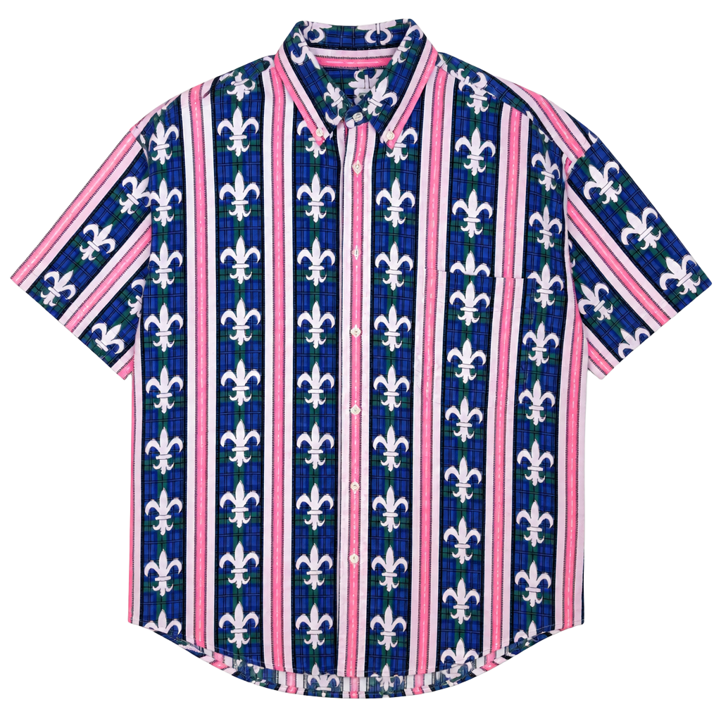 Natural Issue Fleur De Lis Shirt Size L Multi Color Button Down 1