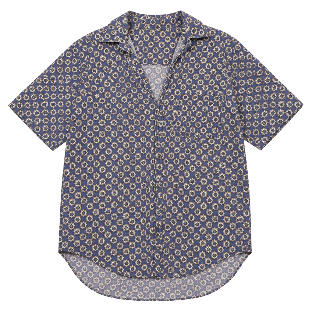 Calvin Klein Sport Button-Down Shirt Size L Geometric Print Purple Cotton 1