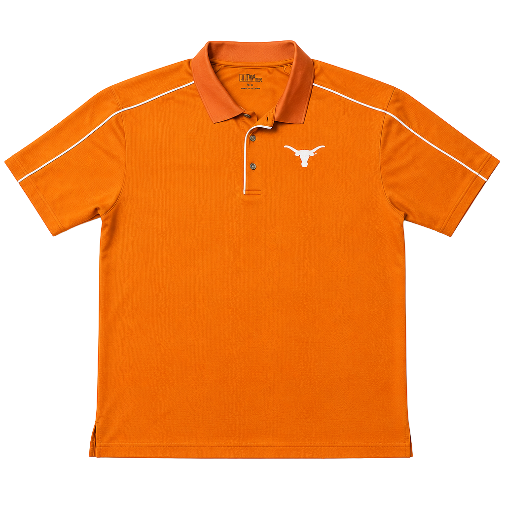 PGA Tour Texas Longhorns Orange Performance Golf Polo Shirt Men's XL 1