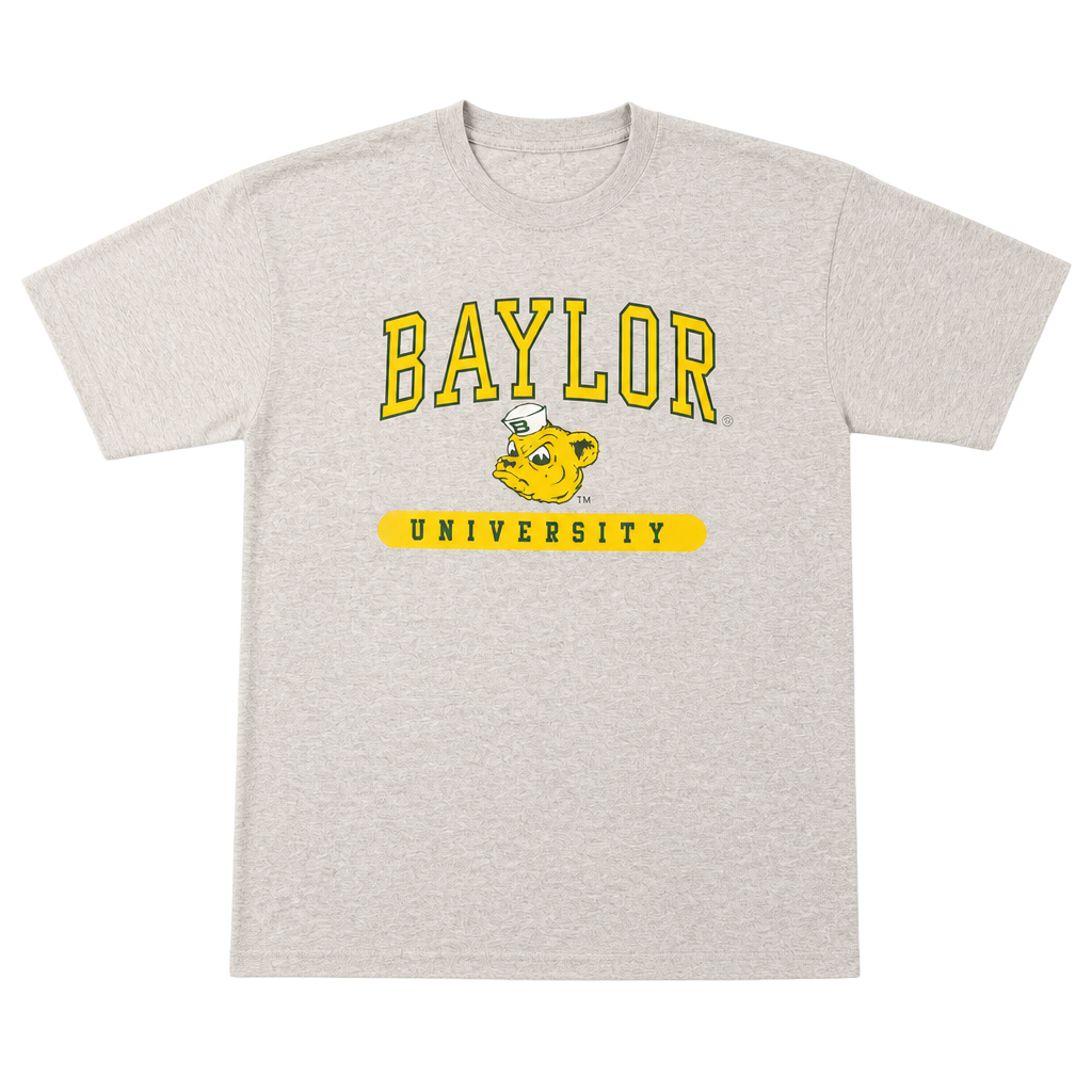 Baylor University Bears Bruiser Bear Logo T-Shirt Gray Mens Medium Gildan 1