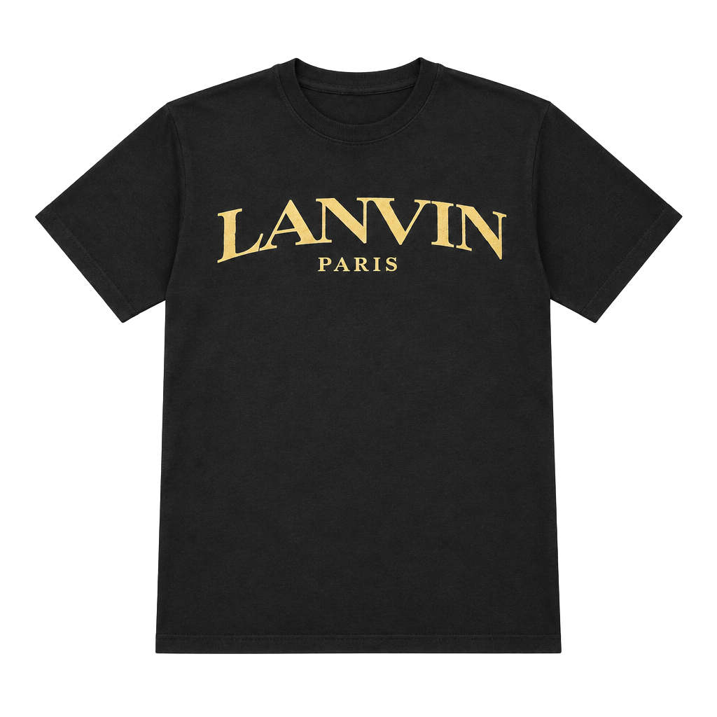 Lanvin Paris Logo T-Shirt Size M Black Cotton 1
