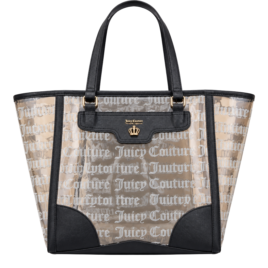 Juicy Couture Clear Skies Tote Bag Black Clear New 1