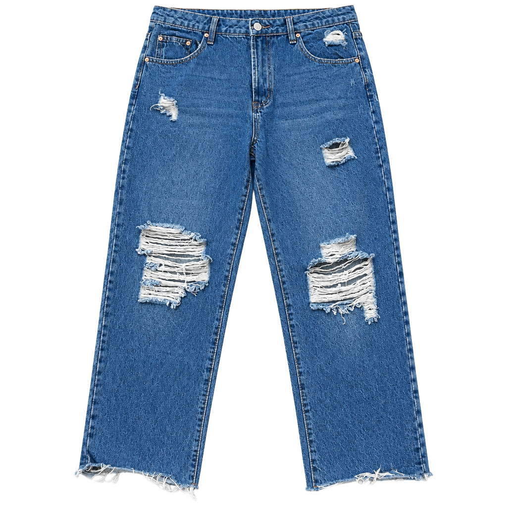 Almost Famous Distressed Ripped Denim Jeans Size 13 Blue Wash 1