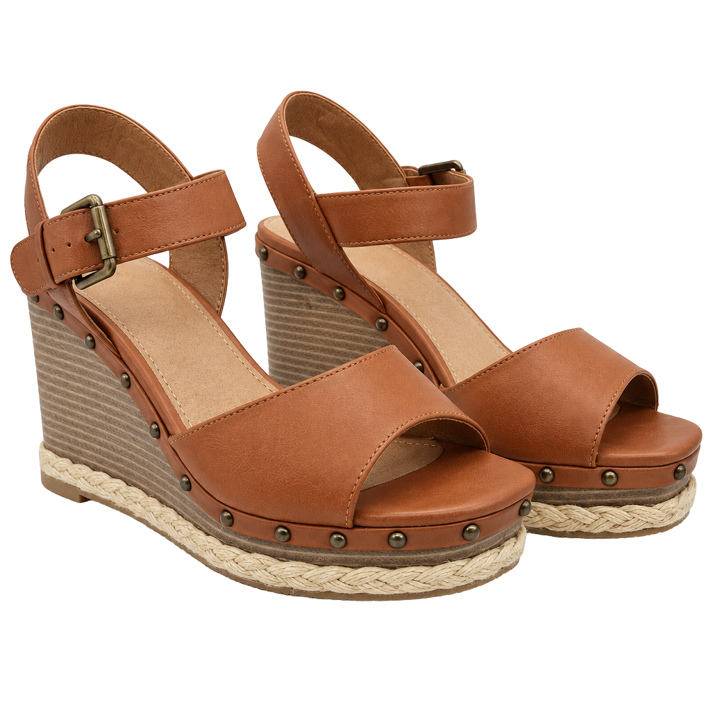 - Report Wedge Sandals Size 7.5 Brown Ankle Strap Platform - Never worn 1