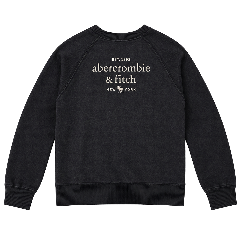Abercrombie Kids Sweatshirt Size 5/6 Black Embroidered Logo 1