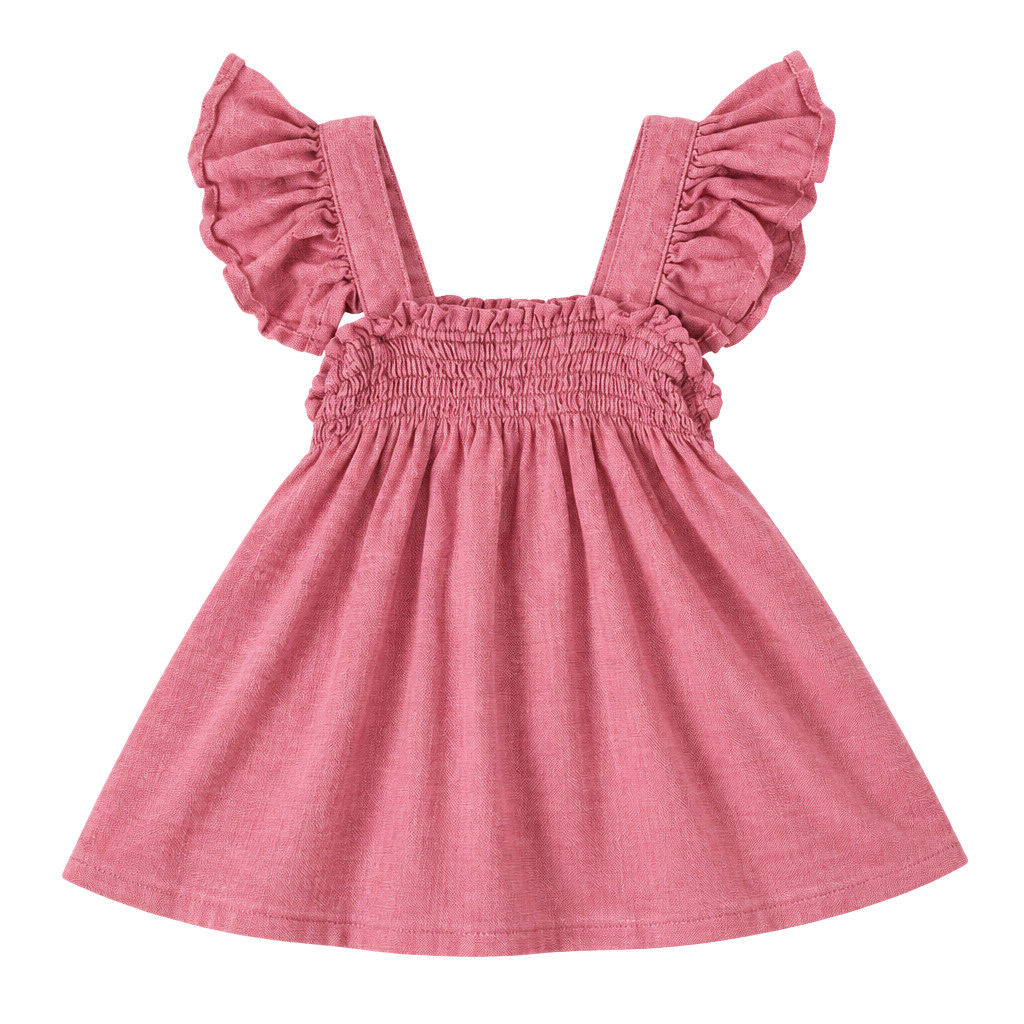 Crewcuts Ruffle Strap Smocked Top Size 6-7 Pink Cotton 1