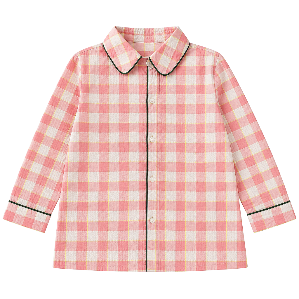 The Sunday Collective Plaid Button-Down Shirt Size 8y Pink 1