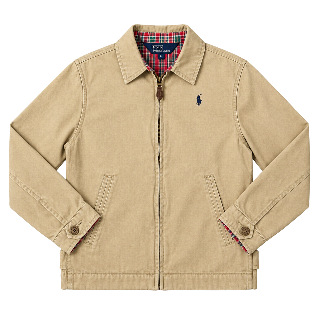 Ralph Lauren Polo Boy's Kid's Jacket Canvas size 6 Kahki h1601 1