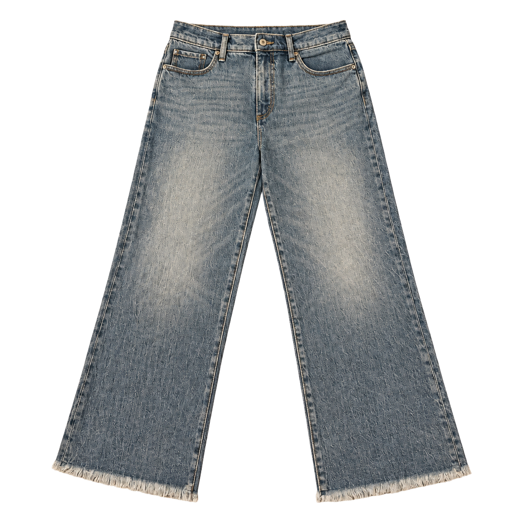 LOFT Wide Leg Jeans Size 27/4 Blue Denim Raw Hem h74 1