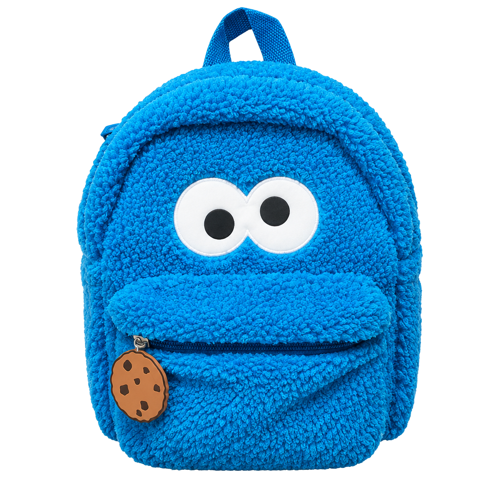 Sesame Street Cookie Monster Toddler Plush Backpack Blue 1