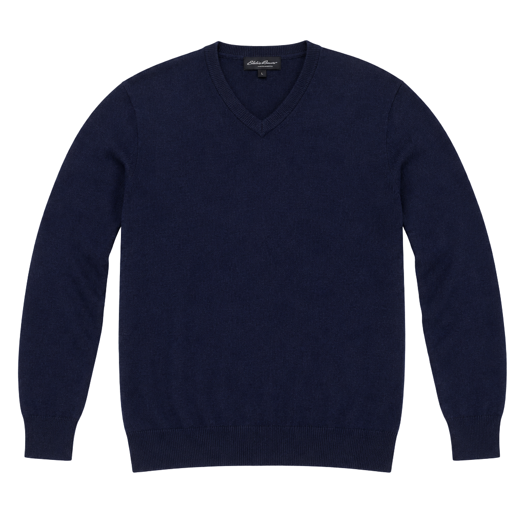 Daniel Bishop V-Neck Sweater Size L Blue 100% Cashmere Pullover 1