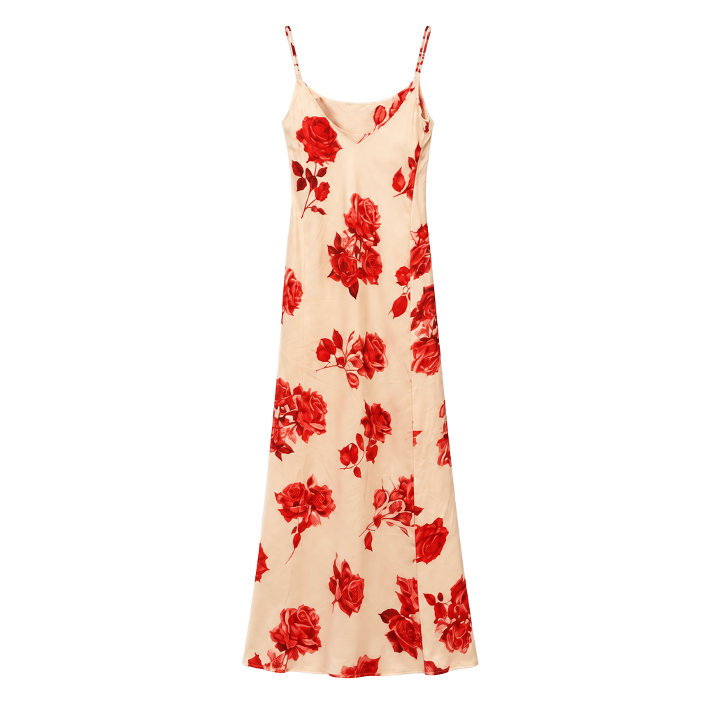 Meshki Rosalie Maxi Dress Size XXS Red Rose Print 1