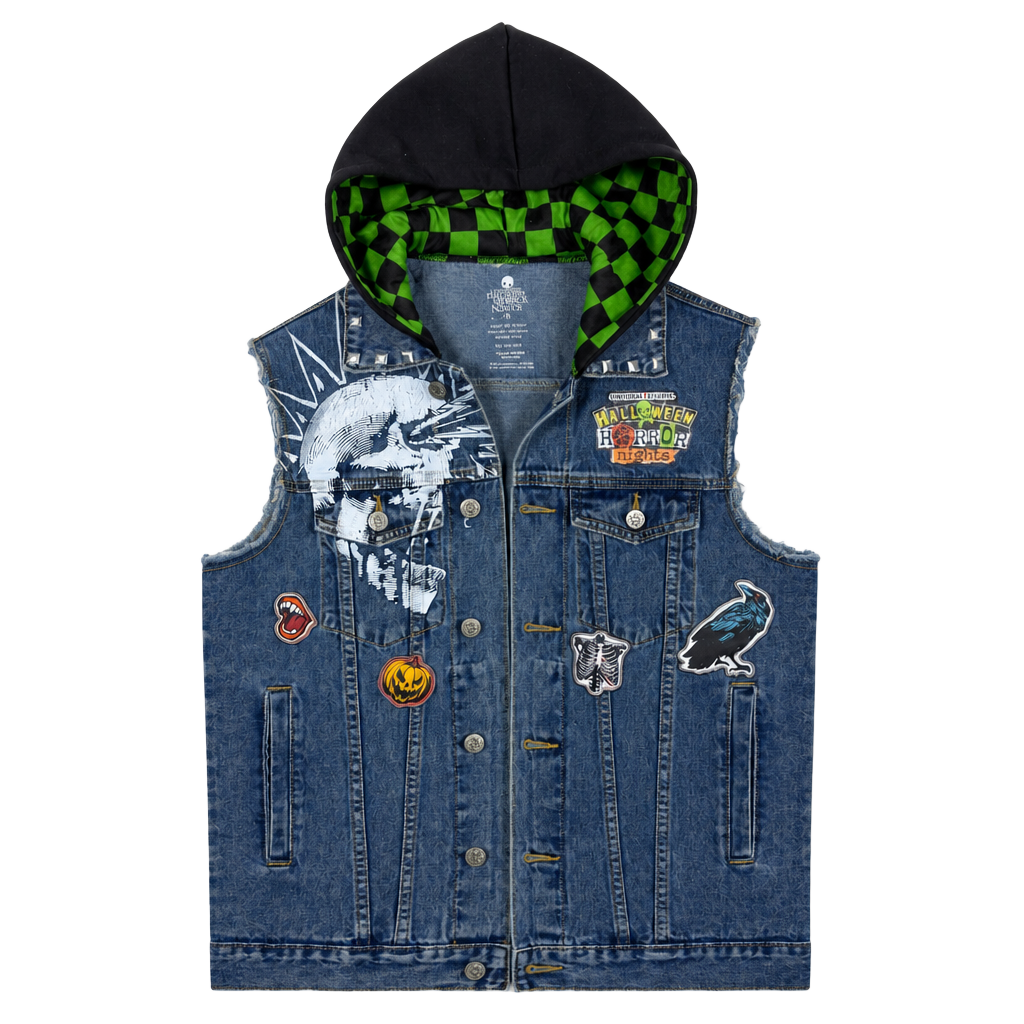 XS Punk Denim Vest Halloween Horror Nights Universal Studios Men/Women 1