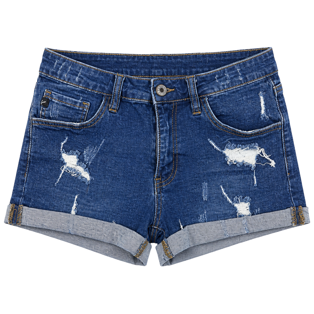 KanCan Distressed Cuffed Mid Rise Jean Shorts Medium Wash Size 9/28 KC6005D 1
