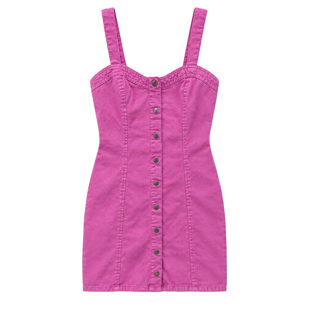 Japna Denim Dress Size S Purple Button Down Sleeveless Mini 1