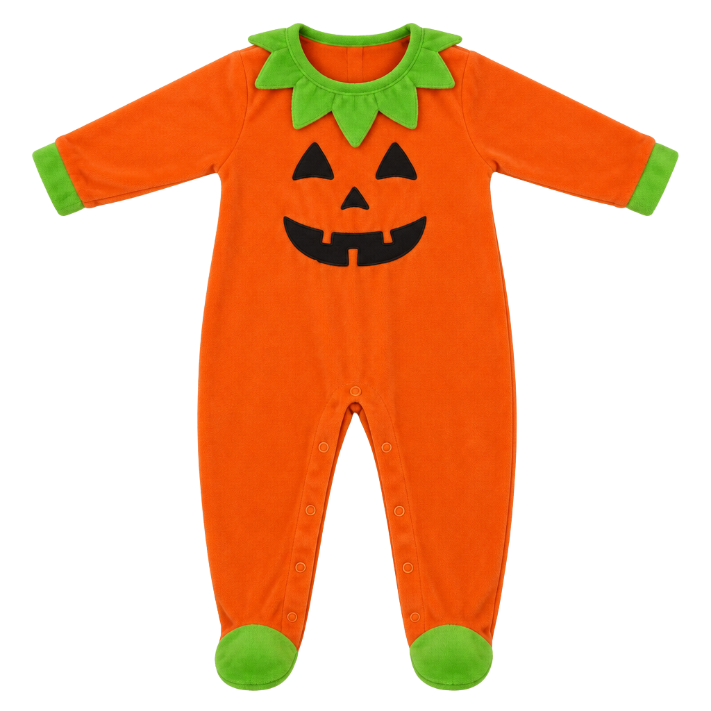 Carter's Pumpkin Halloween Costume Onesie Size (6/9M) Orange Velour 1