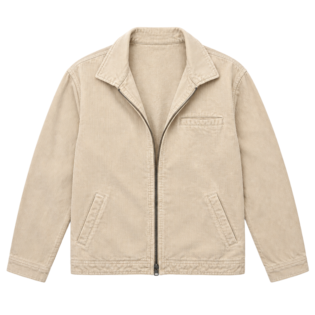 Wild Fable Corduroy Zip Jacket Size XL Beige Full Zip Cotton Outerwear 1