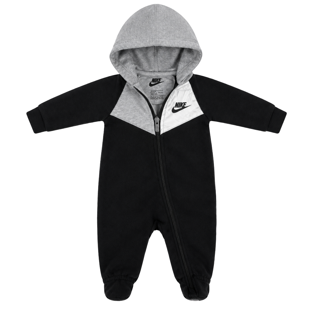Nike Newborn Coverall Romper Size Newborn Black Gray Hooded Jumpsuit 1