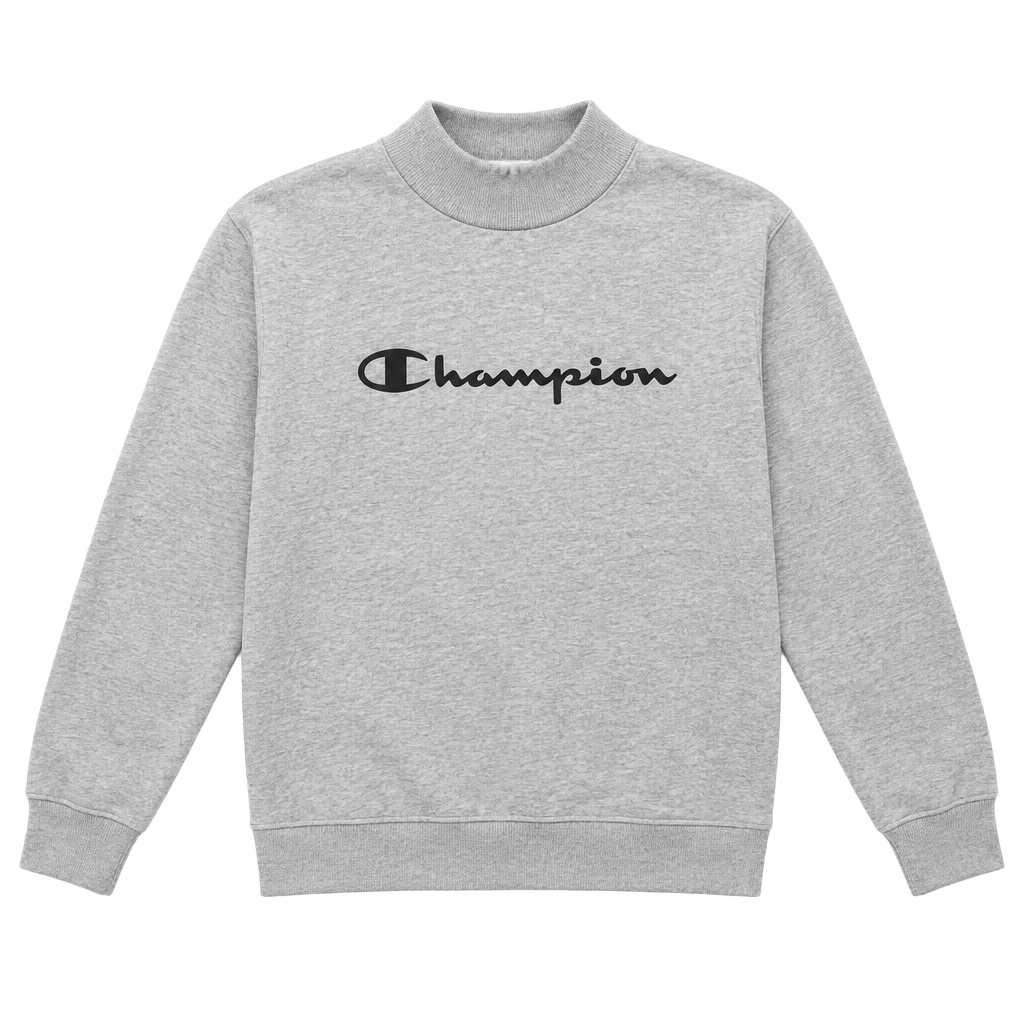 Champion Mock Neck Sweatshirt Size M Gray Script Logo 1