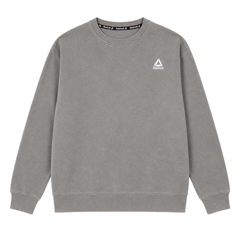 Reebok Delta Fleece Crewneck Sweatshirt Size L Taupe Brown 1