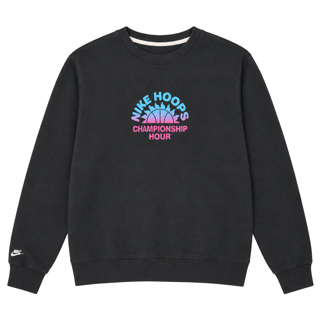 Nike Hoops Championship Hour Standard Issue Crew Sweatshirt Size L Black 1