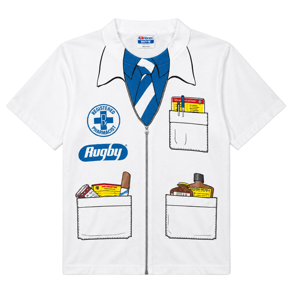 Hanes Registered Pharmacist Lab Coat Graphic T-Shirt Size XL 46-48 White 1