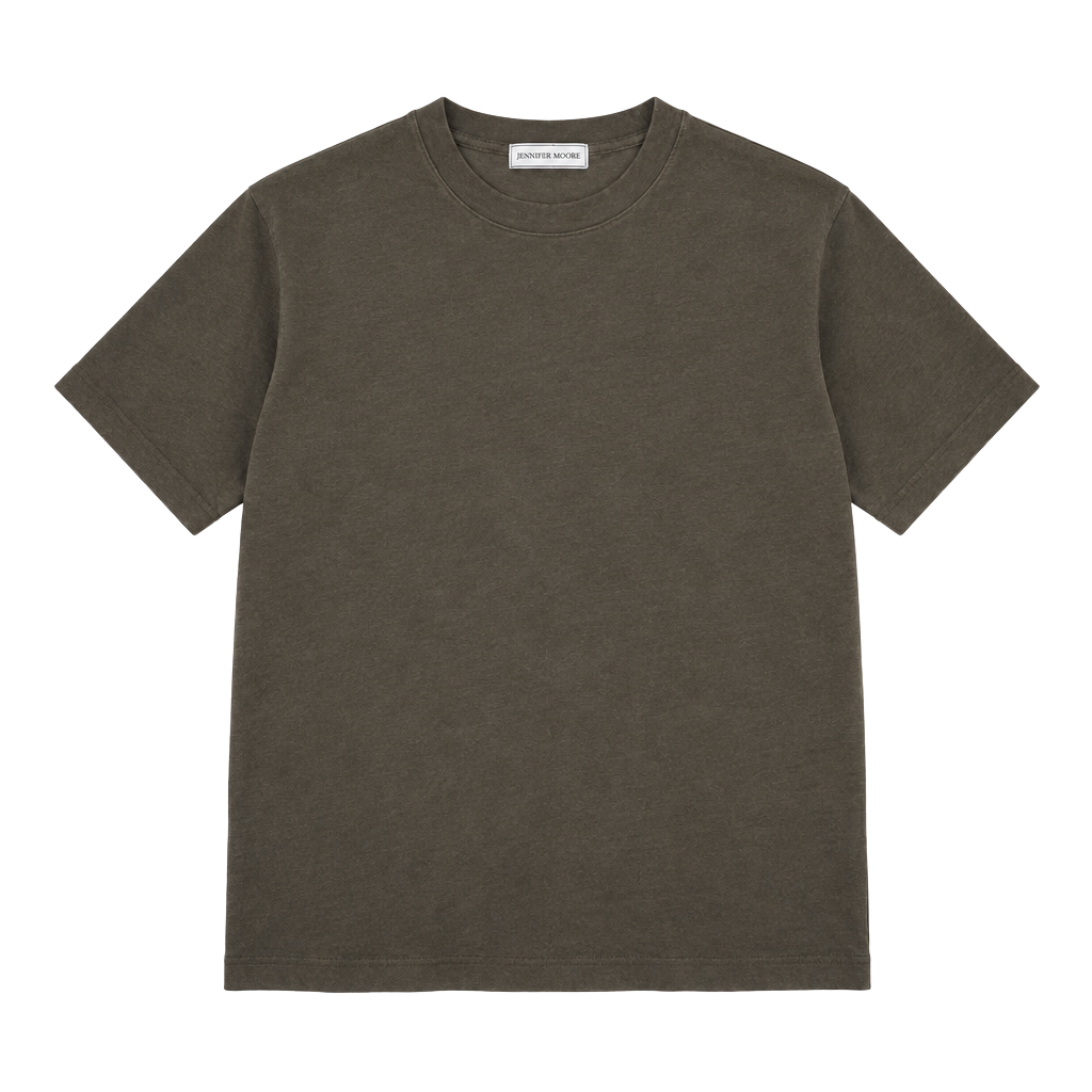 Jennifer Moore T-Shirt Size L Brown Cotton Crewneck Vintage 1