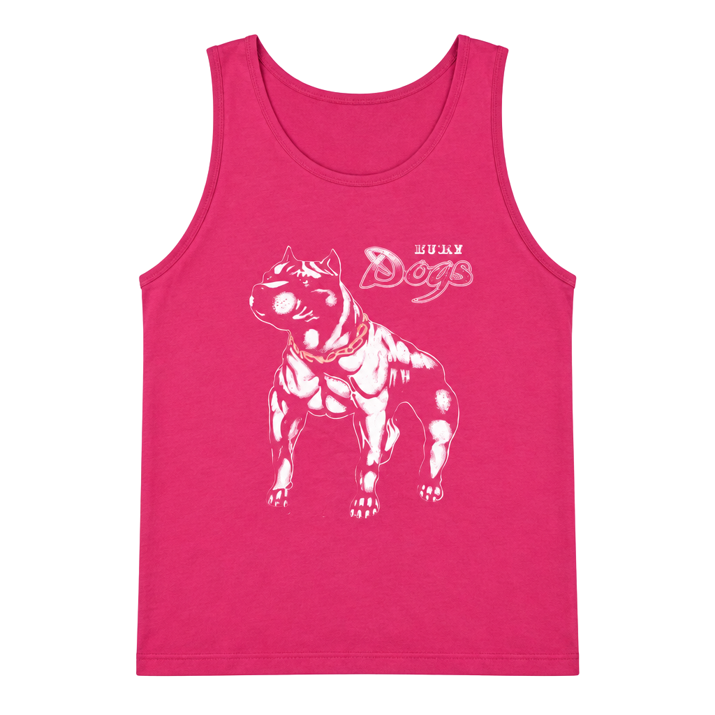 SSI Rude Dogs Tank Top Size M Pink Pitbull Graphic 1