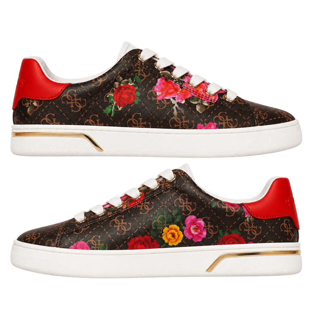Guess Rollin2 Casual Sneakers with Black Logo and Floral Print 1