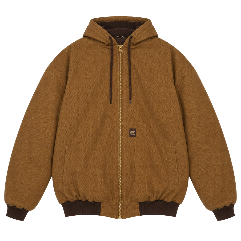 Berne HJ51BD Heritage Hooded Jacket Size 2XL Brown Cotton Duck Work Jacket 1