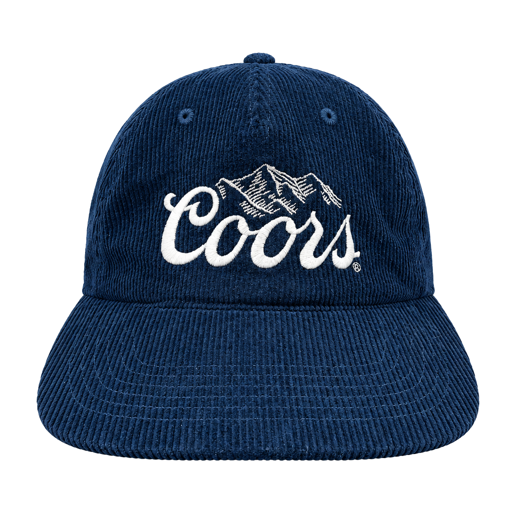 Coors Corduroy Snapback Hat Navy Blue Embroidered Logo 1