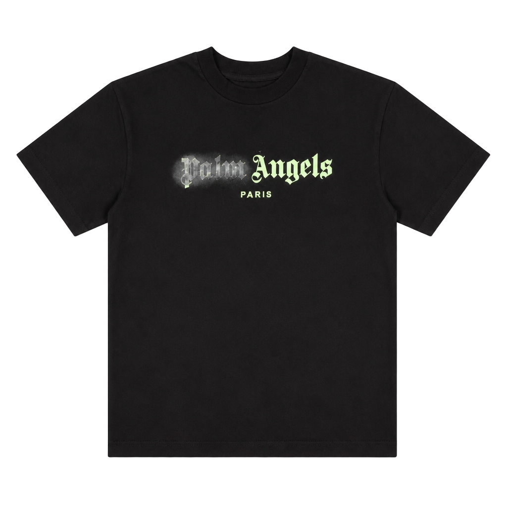 Palm Angels Paris Sprayed Logo Graphic T-Shirt in Black 1