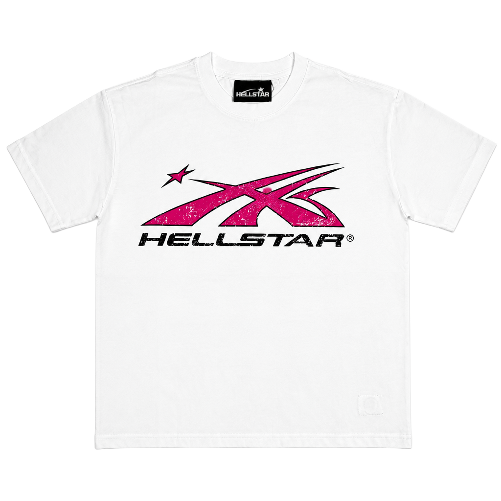 Hellstar Sport Logo T-Shirt White Pink 1