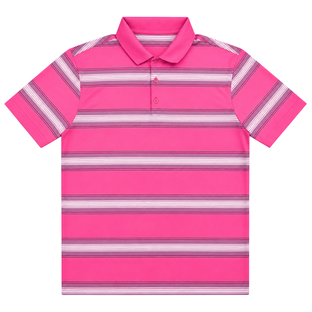 Nike Golf Tour Performance Dri-Fit Pink Striped Polo Shirt Large 1