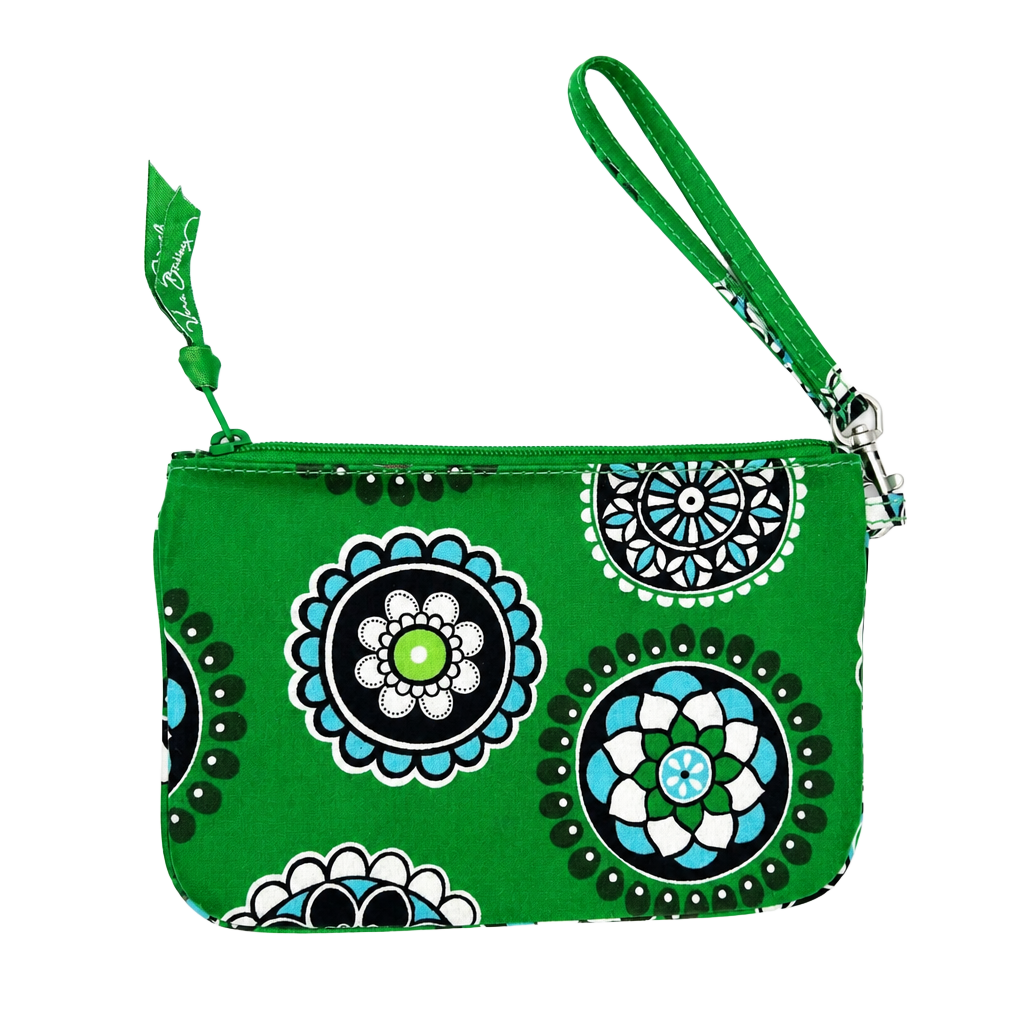 Vera Bradley Cupcakes Green Vinyl Zip Wristlet Cosmetic Case 1