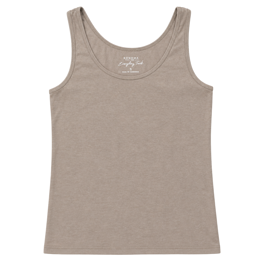 Sonoma Goods For Life Women's Everyday Ribbed Tan Tank Top 1