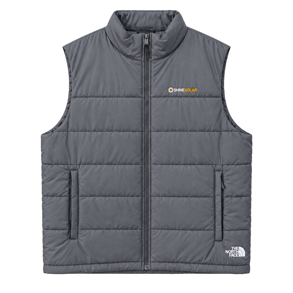 The North Face Puffer Vest Size XL Gray Shine Solar Embroidered 1