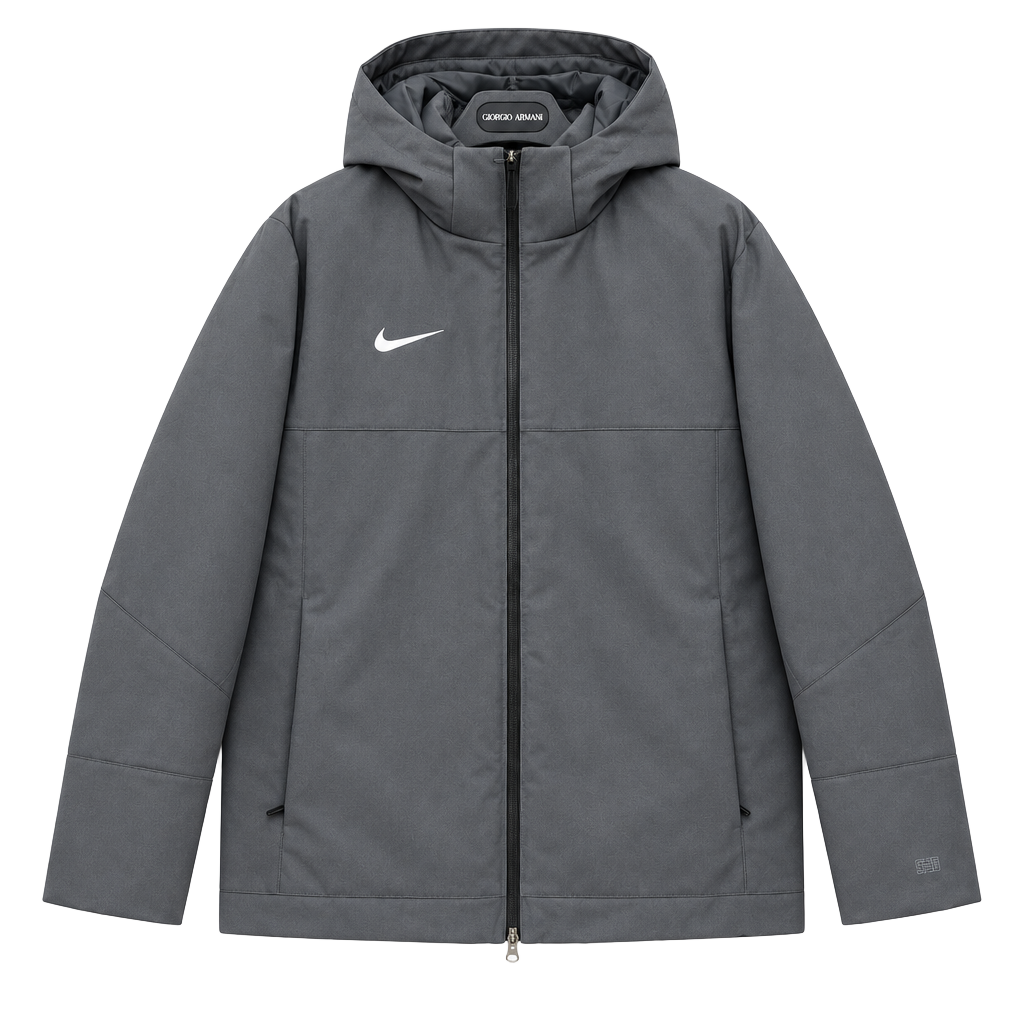Nike 550 Down Parka Size L Dark Gray Puffer Winter Jacket 1