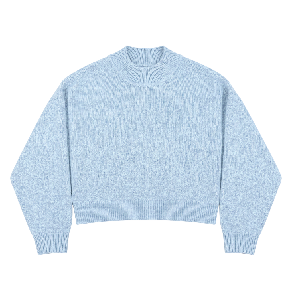 Divided H&M Mock Neck Sweater Size XL Light Blue Knit Long Sleeve 1
