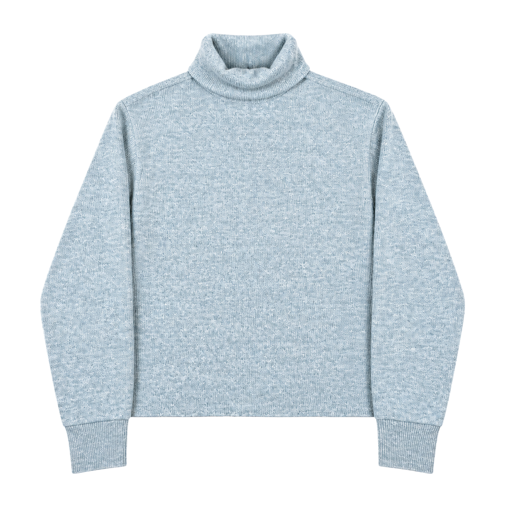 SHEIN Turtleneck Sweater Size M Blue Long Sleeve Ribbed Knit Pullover 1