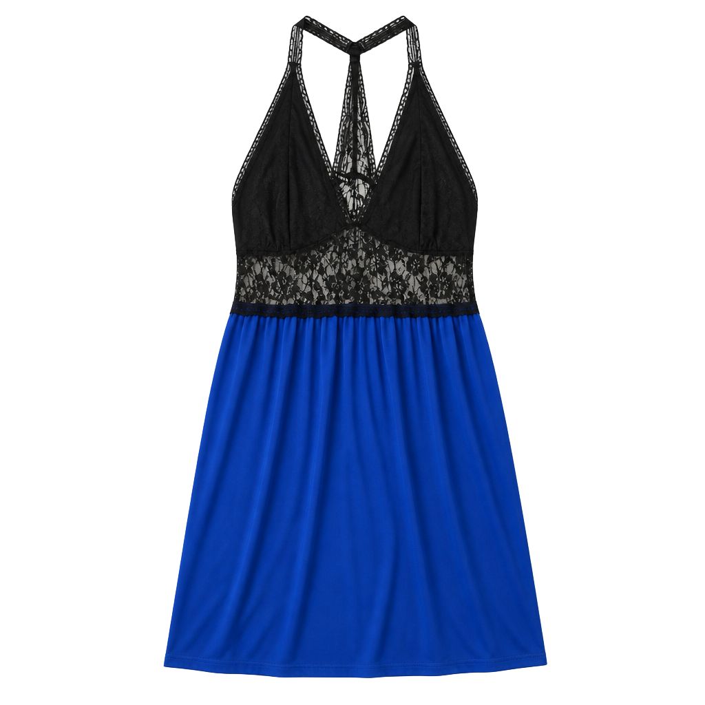 Torrid Black and Blue Lace Babydoll Slip Dress Size 0 1