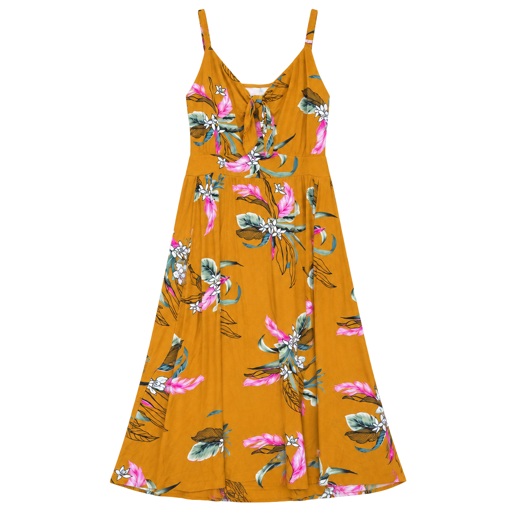 Torrid Super Soft Tie Front Skater Dress Size 3 Yellow Floral 1