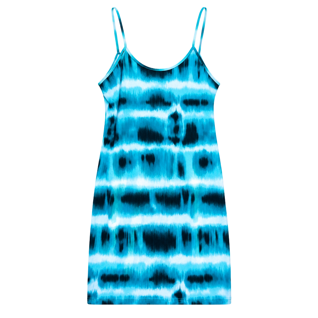 AQ-SPORT Dress Size 2X Blue Tie Dye Slip Sleeveless 1
