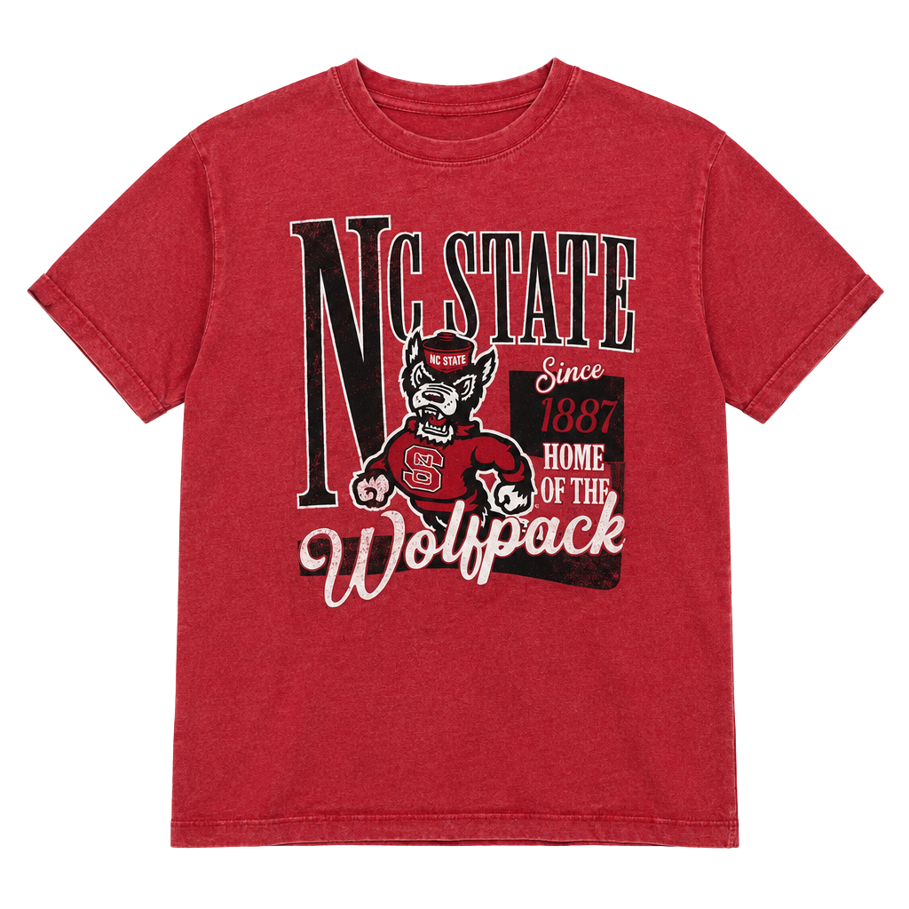 Pressbox NC State Wolfpack T-Shirt Size 2XL Red Distressed Logo 1