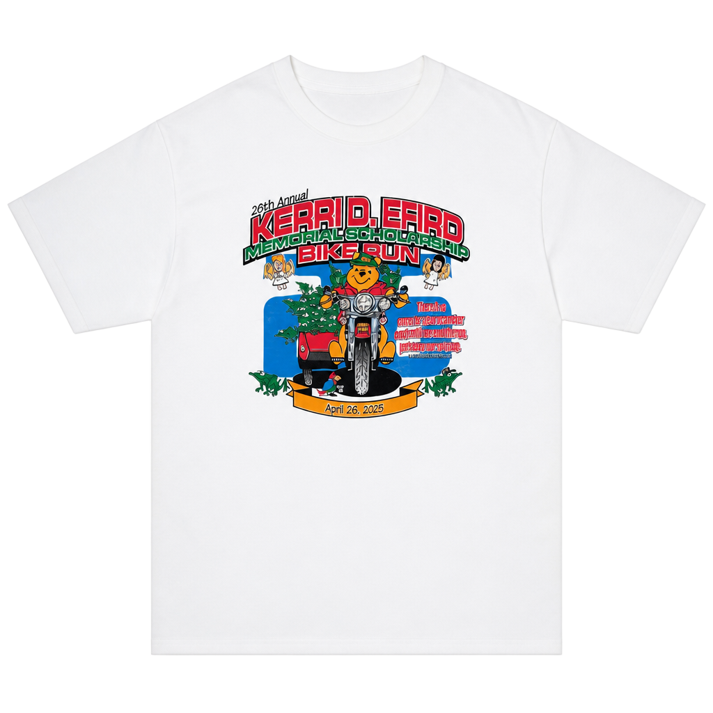 Gildan Kerri D. Efrid Memorial Scholarship Bike Run T-Shirt White 1