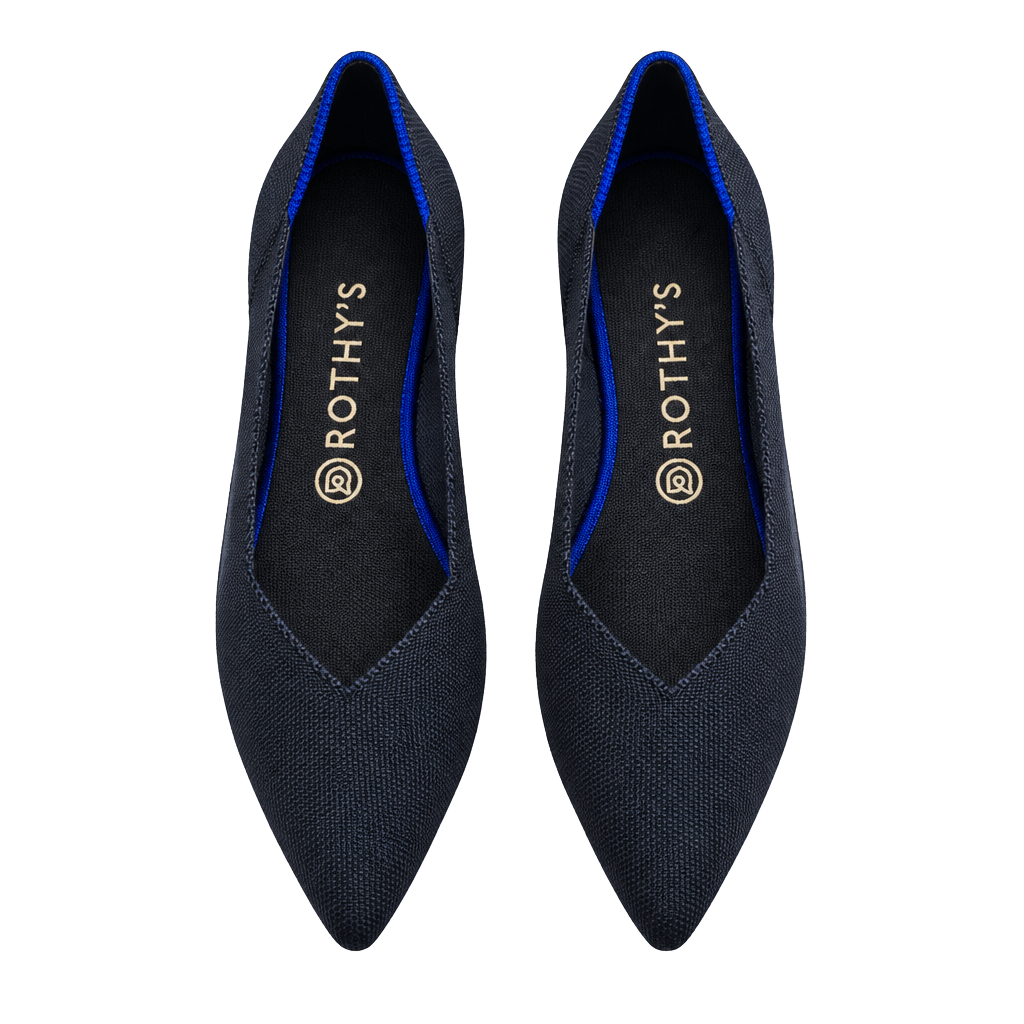 Rothy's The Point Black Size 7.5 Knit Flats 1