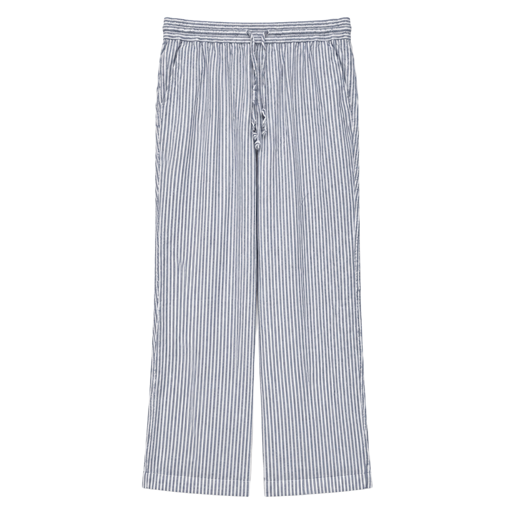 Ann Taylor Factory Striped Linen Blend Pants Blue White 1