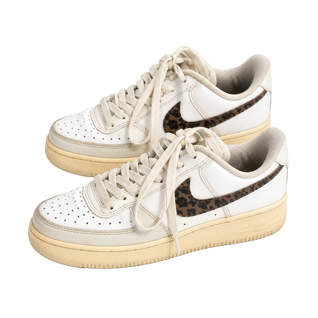 Nike Women's Court Vision Alta Platform Sneakers White/Leopard (Style DO2791-100) 1