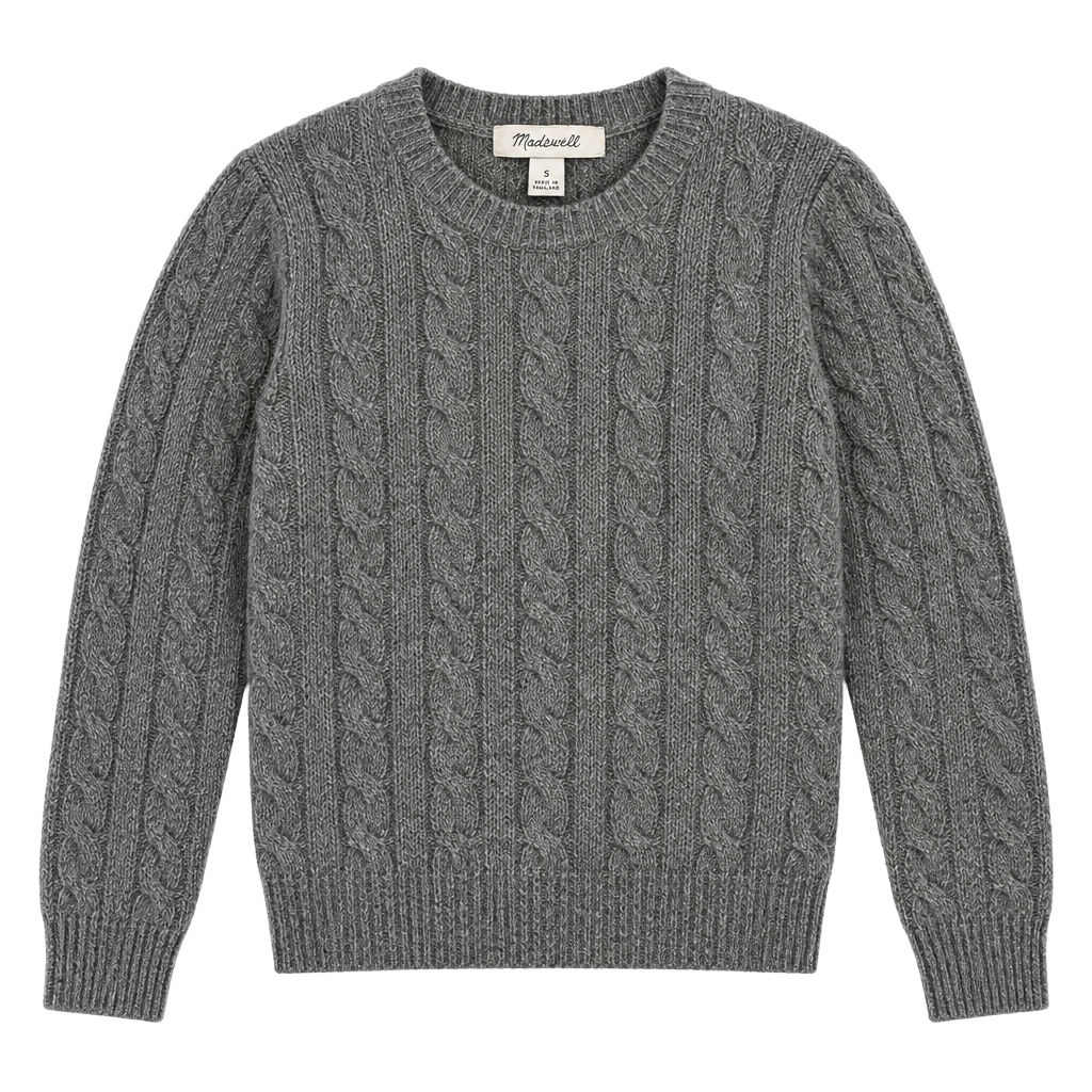 Madewell Waffle Knit Polo Sweater Size S Gray Cotton Blend 1