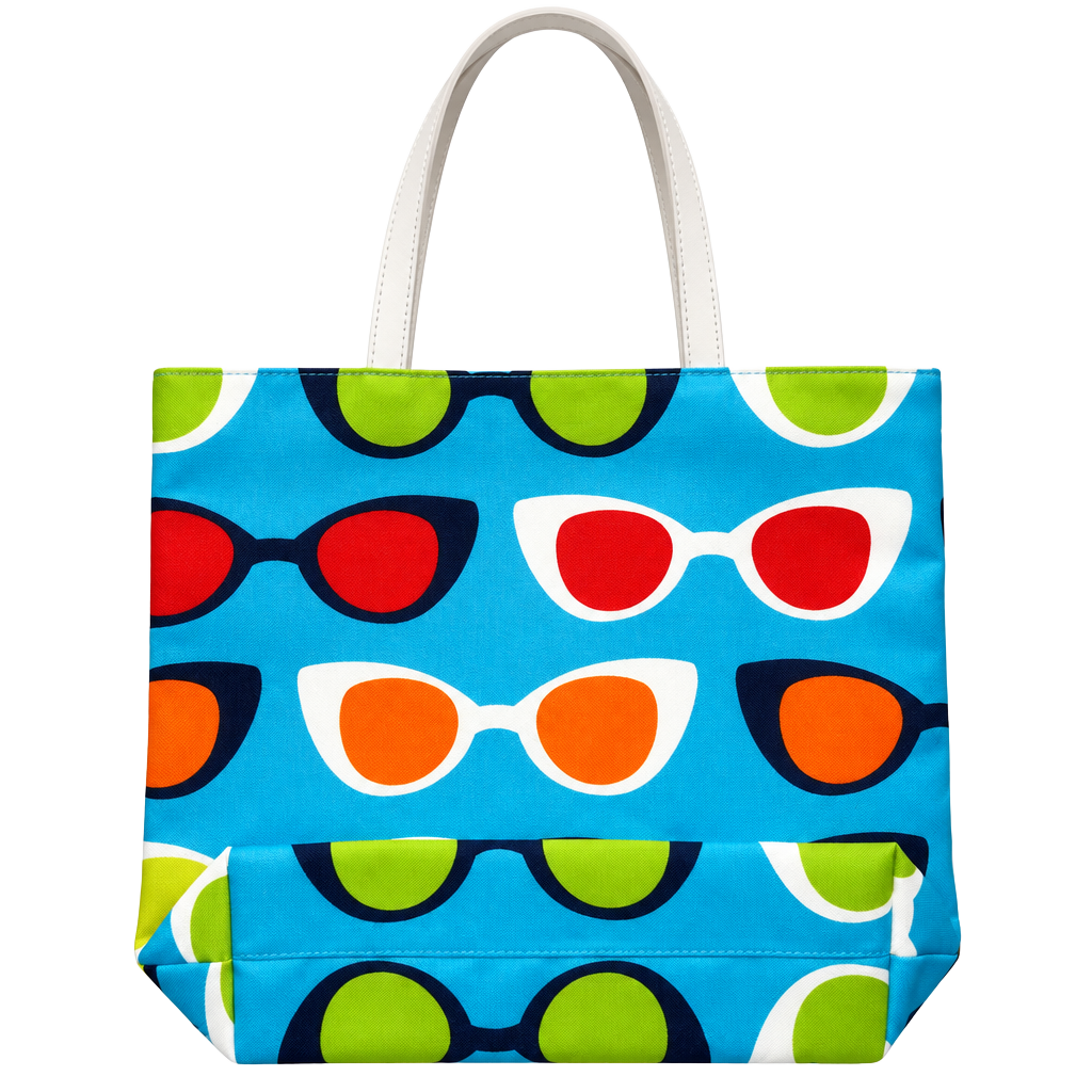 Estee Lauder Lisa Perry Sunglasses Tote Beach Bag Blue 1